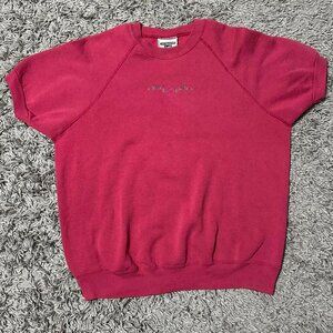 Retro Vintage Lee Brand Embroidered Short Sleeve Sweater Size L